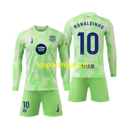 Billiga Fotbollströjor FC Barcelona Ronaldinho 10 Barn Tredje tröja 2024/25 Långärmad